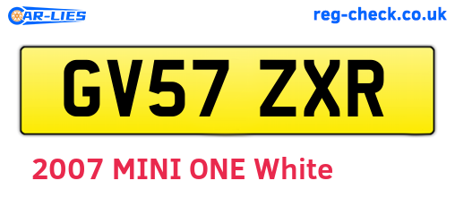 GV57ZXR are the vehicle registration plates.