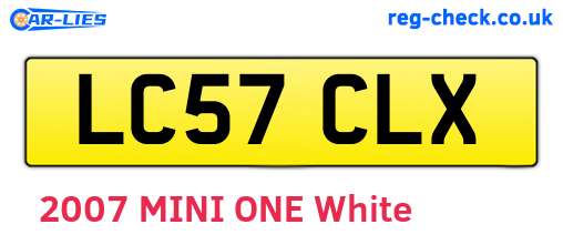 LC57CLX are the vehicle registration plates.