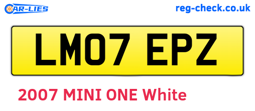 LM07EPZ are the vehicle registration plates.