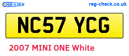 NC57YCG are the vehicle registration plates.