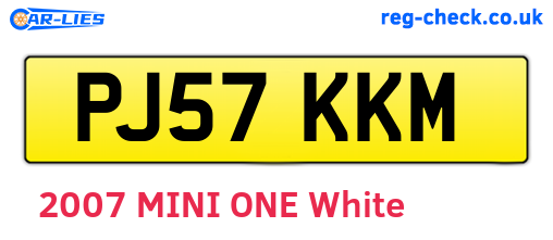 PJ57KKM are the vehicle registration plates.