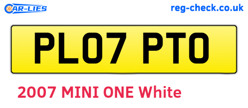 PL07PTO are the vehicle registration plates.