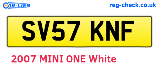 SV57KNF are the vehicle registration plates.