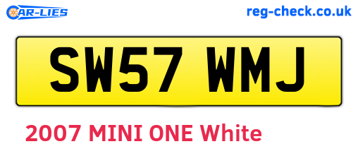 SW57WMJ are the vehicle registration plates.