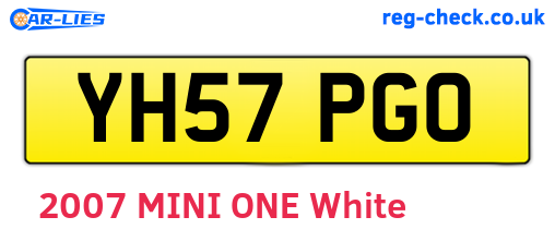 YH57PGO are the vehicle registration plates.