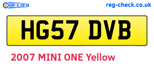 HG57DVB are the vehicle registration plates.