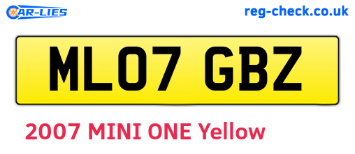 ML07GBZ are the vehicle registration plates.