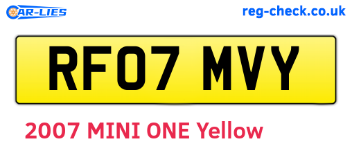 RF07MVY are the vehicle registration plates.