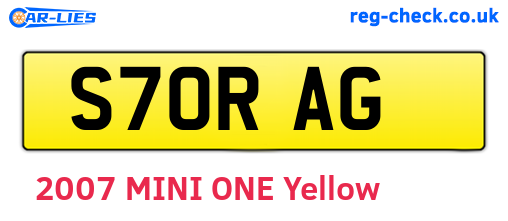 S70RAG are the vehicle registration plates.