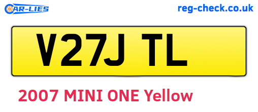 V27JTL are the vehicle registration plates.