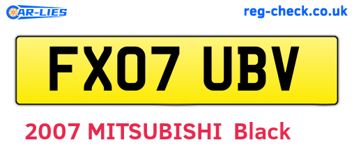 FX07UBV are the vehicle registration plates.