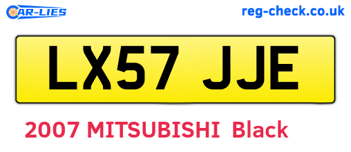 LX57JJE are the vehicle registration plates.