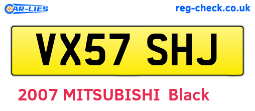 VX57SHJ are the vehicle registration plates.