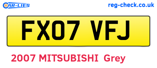FX07VFJ are the vehicle registration plates.