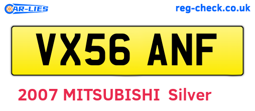 VX56ANF are the vehicle registration plates.
