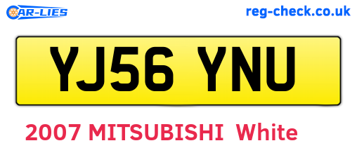 YJ56YNU are the vehicle registration plates.