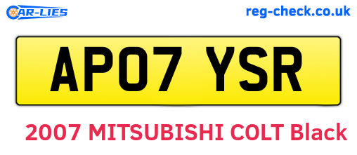 AP07YSR are the vehicle registration plates.