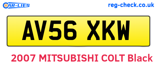 AV56XKW are the vehicle registration plates.