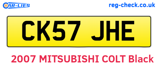 CK57JHE are the vehicle registration plates.