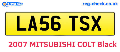 LA56TSX are the vehicle registration plates.