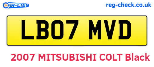 LB07MVD are the vehicle registration plates.