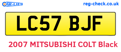 LC57BJF are the vehicle registration plates.