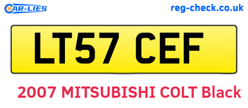 LT57CEF are the vehicle registration plates.