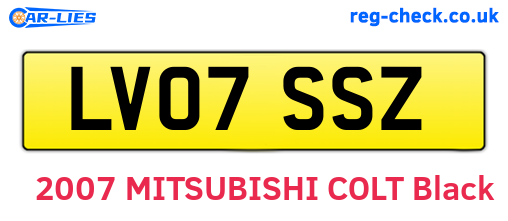 LV07SSZ are the vehicle registration plates.