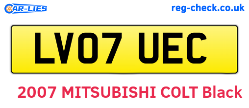 LV07UEC are the vehicle registration plates.