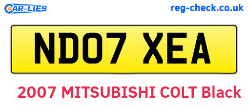 ND07XEA are the vehicle registration plates.