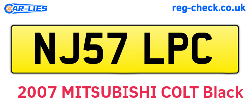 NJ57LPC are the vehicle registration plates.