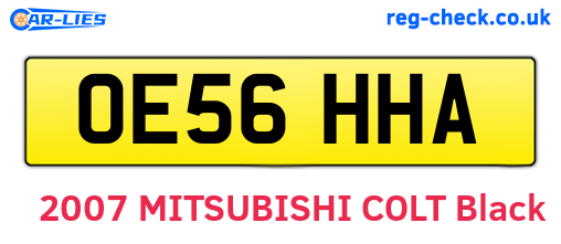 OE56HHA are the vehicle registration plates.