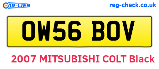 OW56BOV are the vehicle registration plates.
