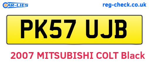 PK57UJB are the vehicle registration plates.