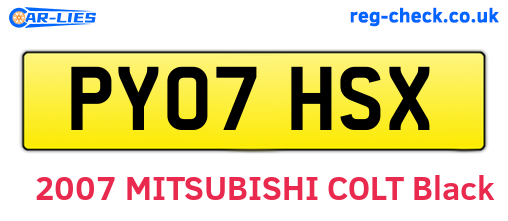 PY07HSX are the vehicle registration plates.