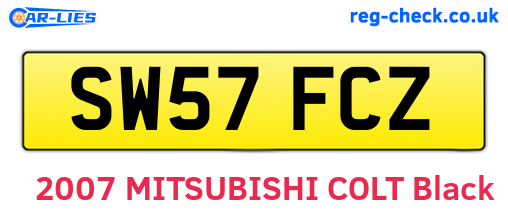SW57FCZ are the vehicle registration plates.