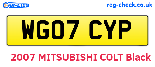 WG07CYP are the vehicle registration plates.
