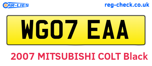 WG07EAA are the vehicle registration plates.