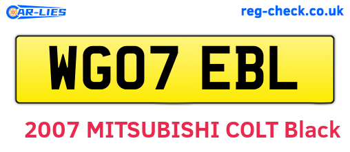 WG07EBL are the vehicle registration plates.