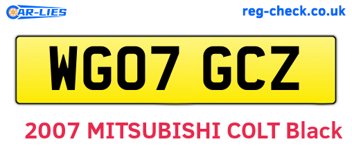 WG07GCZ are the vehicle registration plates.