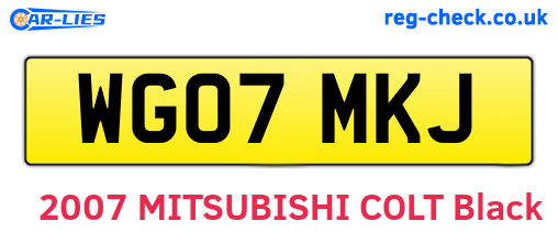 WG07MKJ are the vehicle registration plates.