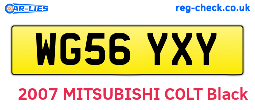 WG56YXY are the vehicle registration plates.