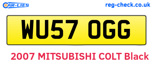 WU57OGG are the vehicle registration plates.