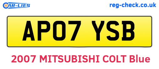 AP07YSB are the vehicle registration plates.