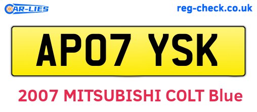 AP07YSK are the vehicle registration plates.
