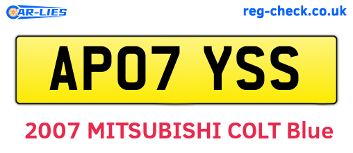 AP07YSS are the vehicle registration plates.