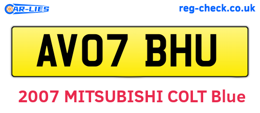 AV07BHU are the vehicle registration plates.
