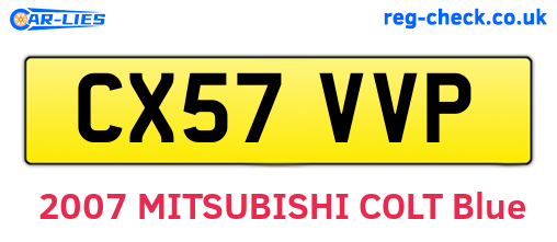 CX57VVP are the vehicle registration plates.
