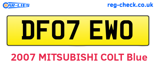DF07EWO are the vehicle registration plates.