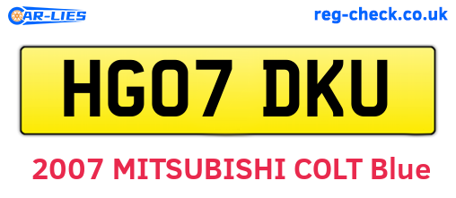HG07DKU are the vehicle registration plates.